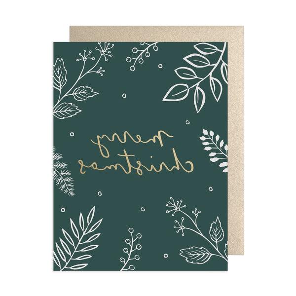 Forest Foliage Merry Christmas Card