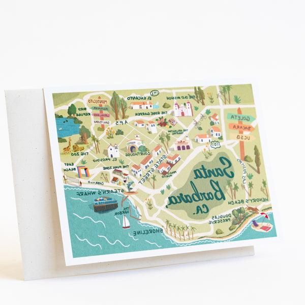 Carly's Map of Santa Barbara Note Card