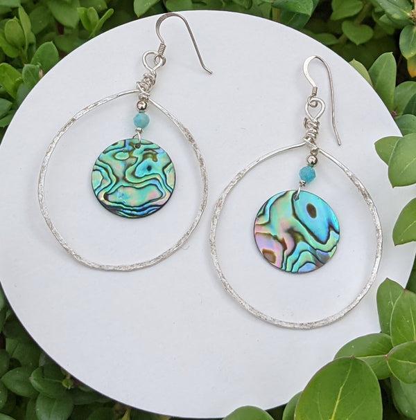 Silver Mermaid Abalone Earrings