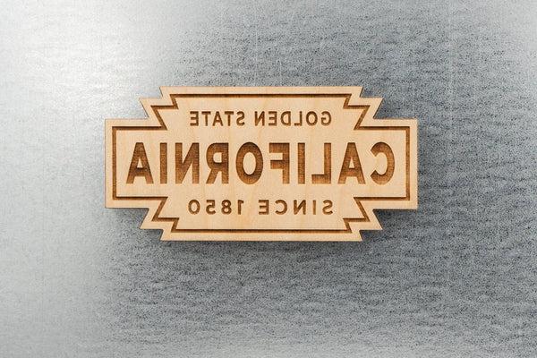 California Retro Badge Wood Magnet